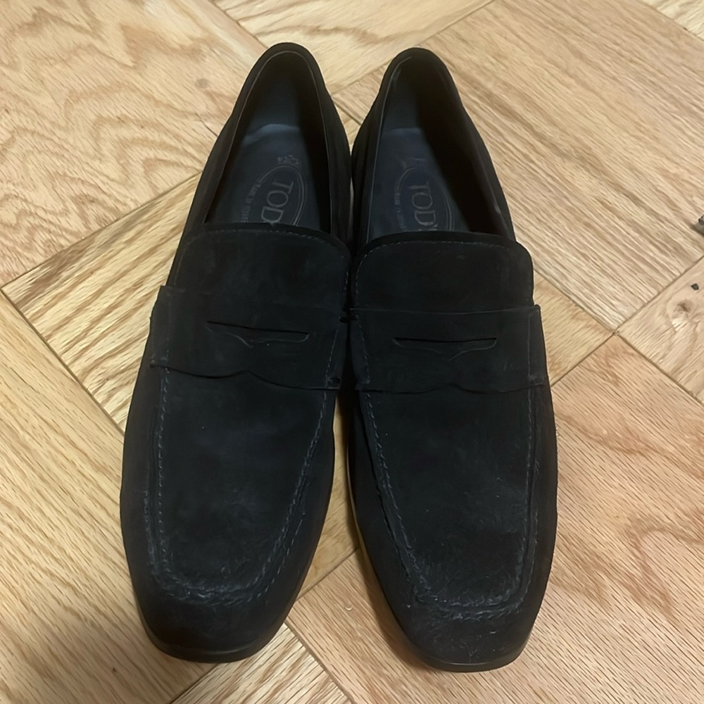 Tod’s black suede shoes in great condition barely worn